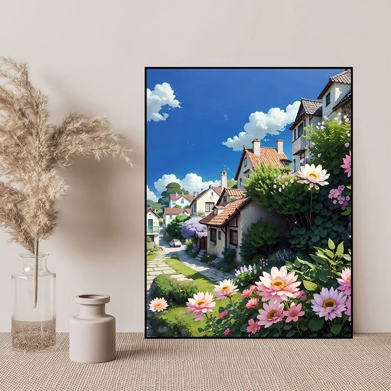 

A-0223 Chinese Style Chrysanthemum Oil Painting, Elegant Home Decoration Gift