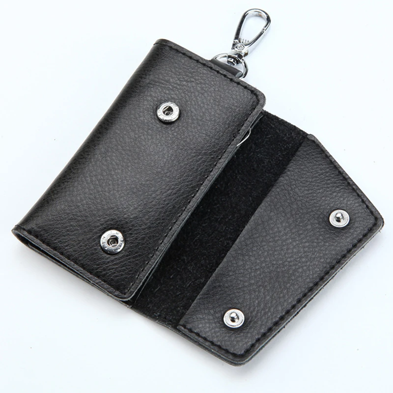 Portachiavi in vera pelle uomo donna portachiavi Organizer Pouch Cow Split Car Key Wallet household Key Case Mini Card Bag