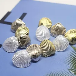 10pcs Creative Shell-shape Buttons 12mm Fashionable Acrylic Shell Shank Buttons Apparel Sewing Accessories