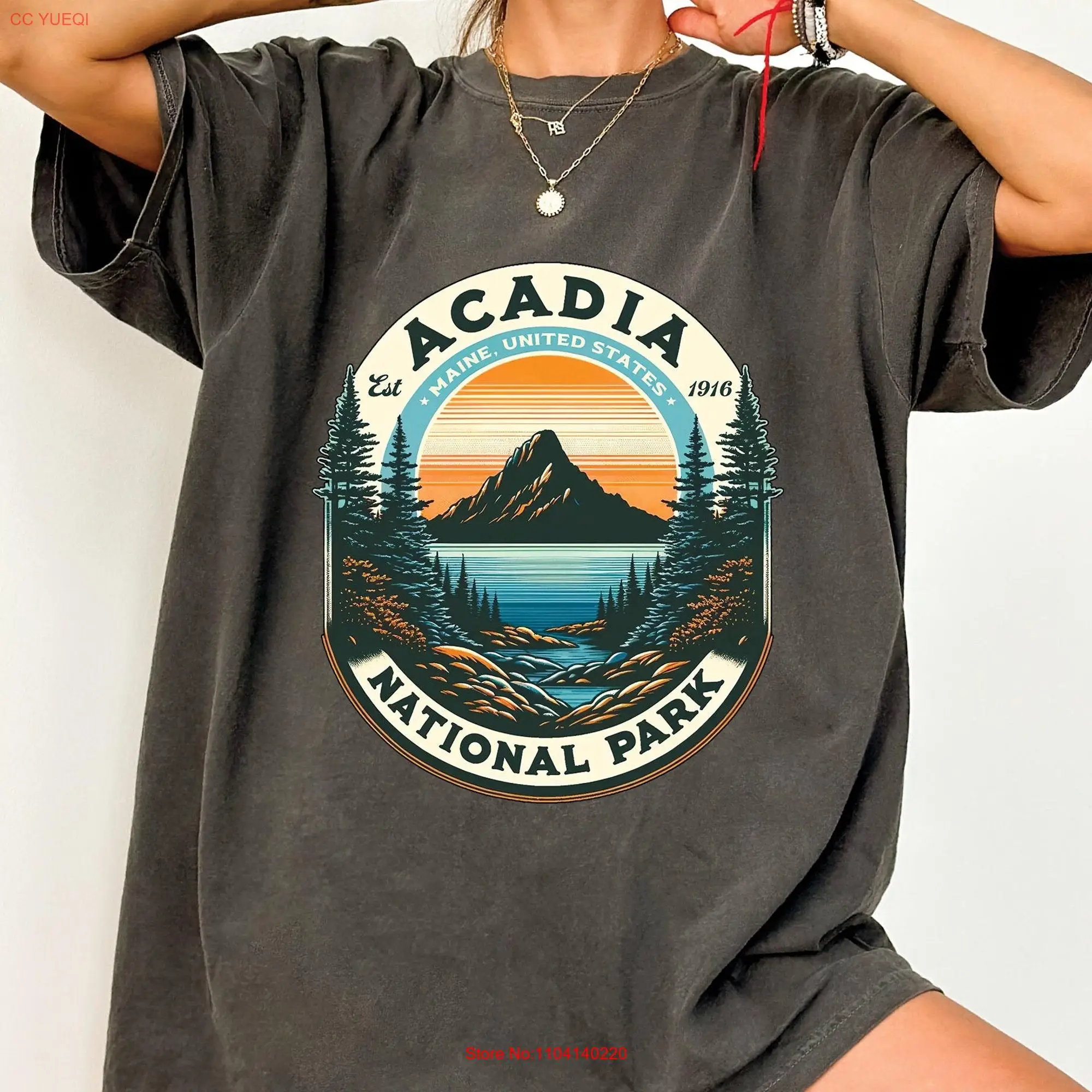 Acadia National Park T Shirt Maine Vintage Adventurer Wanderlust Comfort Colors long or short sleeves