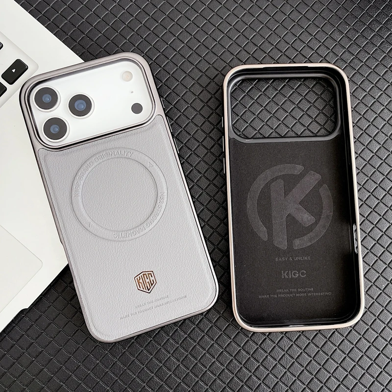 

For iPhone 17 Pro, 17 Pro Max Magnetic Case X-Level Delicate Skin-friendly PU Leather PC TPU Lens Protection Phone Cover