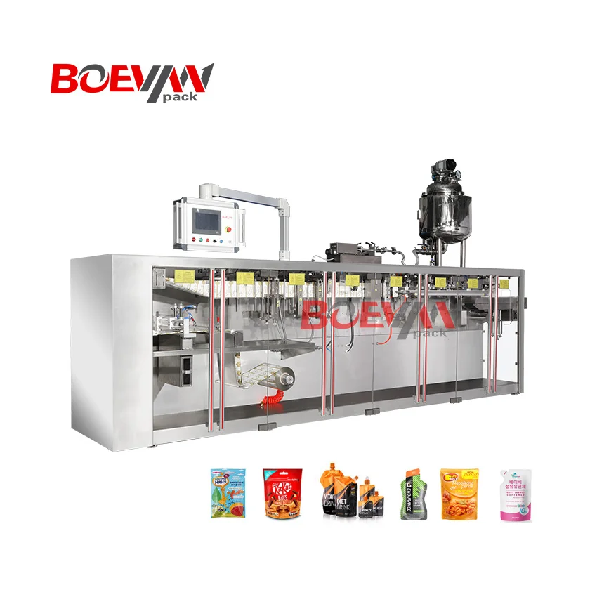 Boevan HFFS Machine Automatic Doypack Sachet Horizontal Form Fill Seal Machine with Zipper Spout Handing Hole