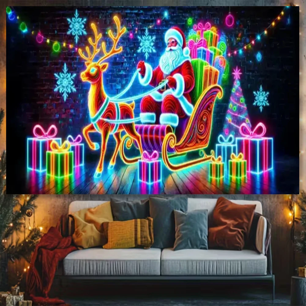 Frohe Weihnachten Hintergrundbanner Weihnachtsmann Schneemann Weihnachtsbaum Lebkuchen Partydekorationen Hintergrund Fotografie-Requisiten