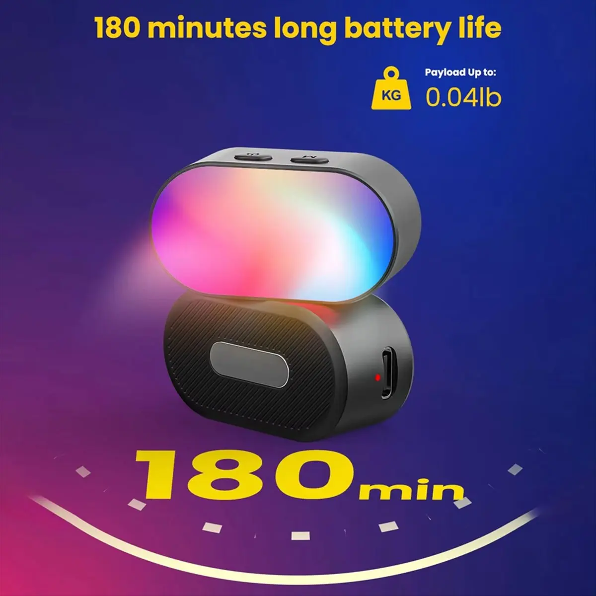 ضوء ملء مغناطيسي RGB لتصوير الفيديو Gimbal LED 3-Speed 7-Color قابل للتعديل تأثير الضوء #2