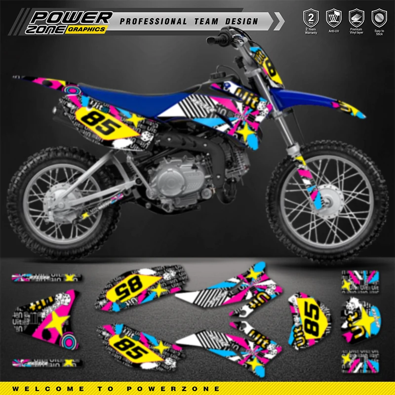 PowerZone Custom Team Graphics Decals For 3M Stickers Kit For YAMAHA TTR110 2008-2014 2015 2016 2017 2018 2019 2020 2021 06