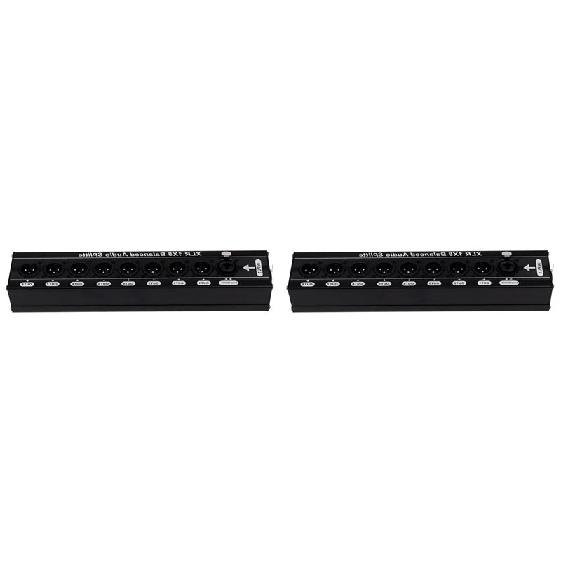 Y45A-2X XLR 1X8 Balanced Audio Splitter 1 In 8 Out 3 Pin XLR Audio Splitter Audio Signal Splitter Box