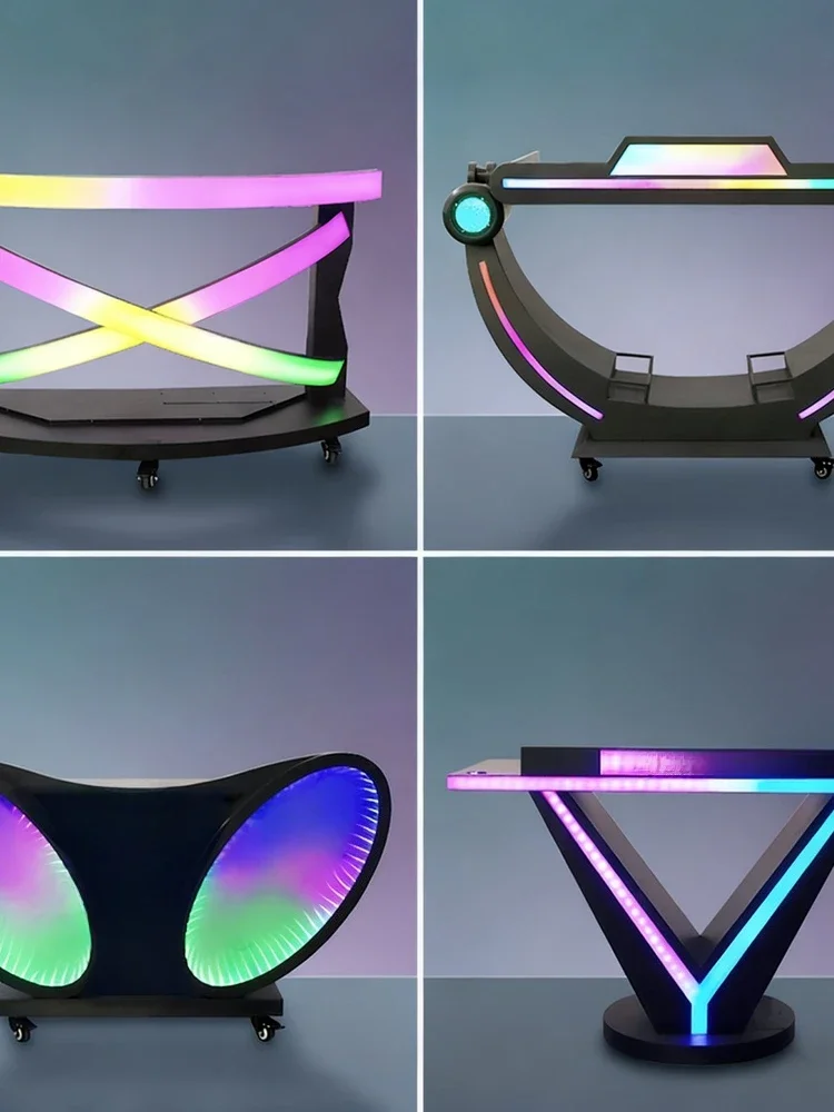 Bar DJ Desk KTV Party Room DJ Table Luminous Disc Desk Removable