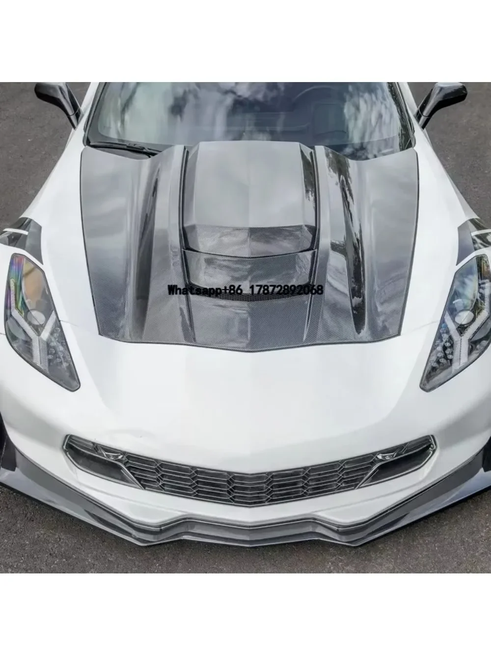 

Carbon Fiber Hood for Corvette C7 Stingray Real Carbon Fiber Hood V3 100% Fitment Easy to Install