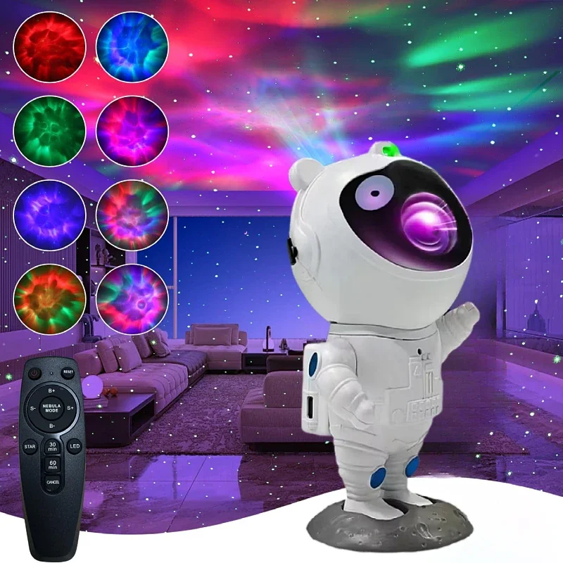 2024 Starry Sky Blue Light Bluetooth Night Light Small Astronaut Desk Ornament Spaceman Decorative Lamp for Bedroom