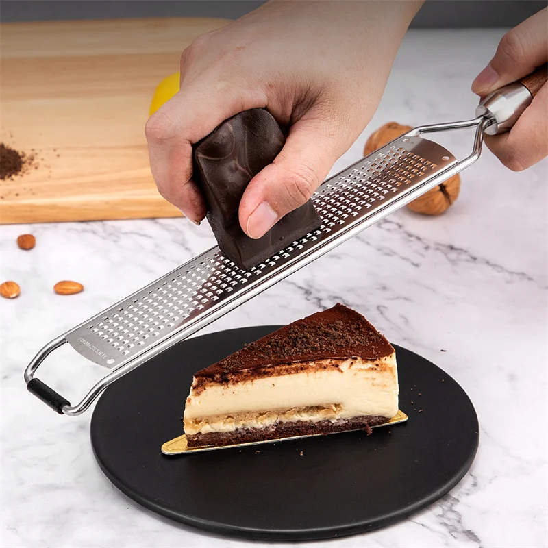 Stainless Steel Cheese Grater Slicer Lemon Zester Chocolate Chopper Fruit Peeler Planer Non-Slip Handle Lightweight Cook Gadgets