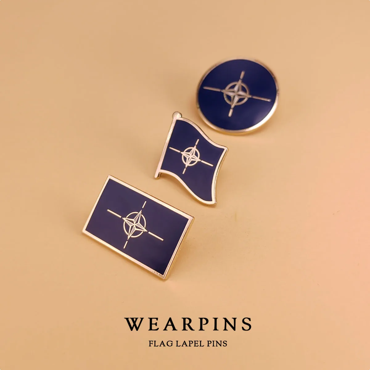 NATO North Atlantic Treaty Organization Flag Lapel Pins Badges