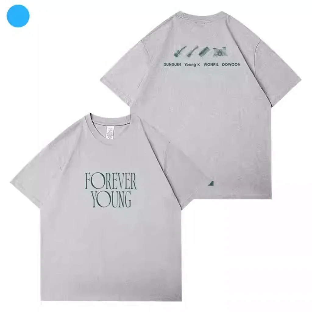 تي شيرت Y2K للسيدات TEAM DAY6 مطبوع برقبة دائرية وأكمام قصيرة كاجوال