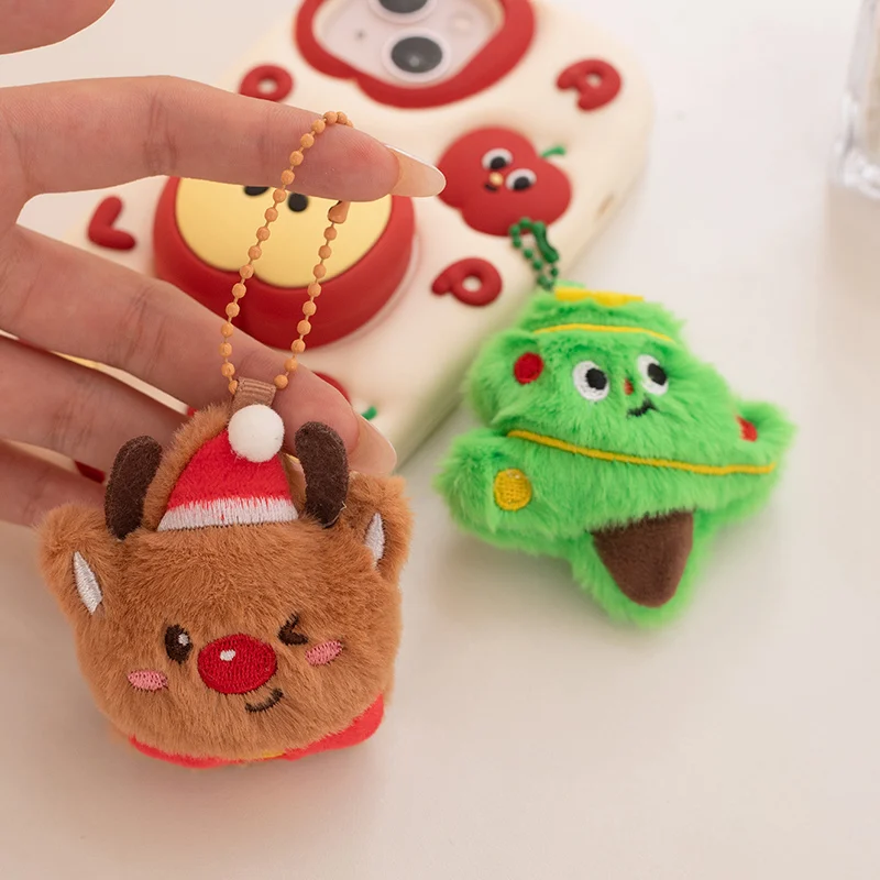8 cm cartoon mini kerst pluche pop kerstman boom sneeuwpop peperkoek ster elanden knuffel woondecoratie cadeau voor kinderen