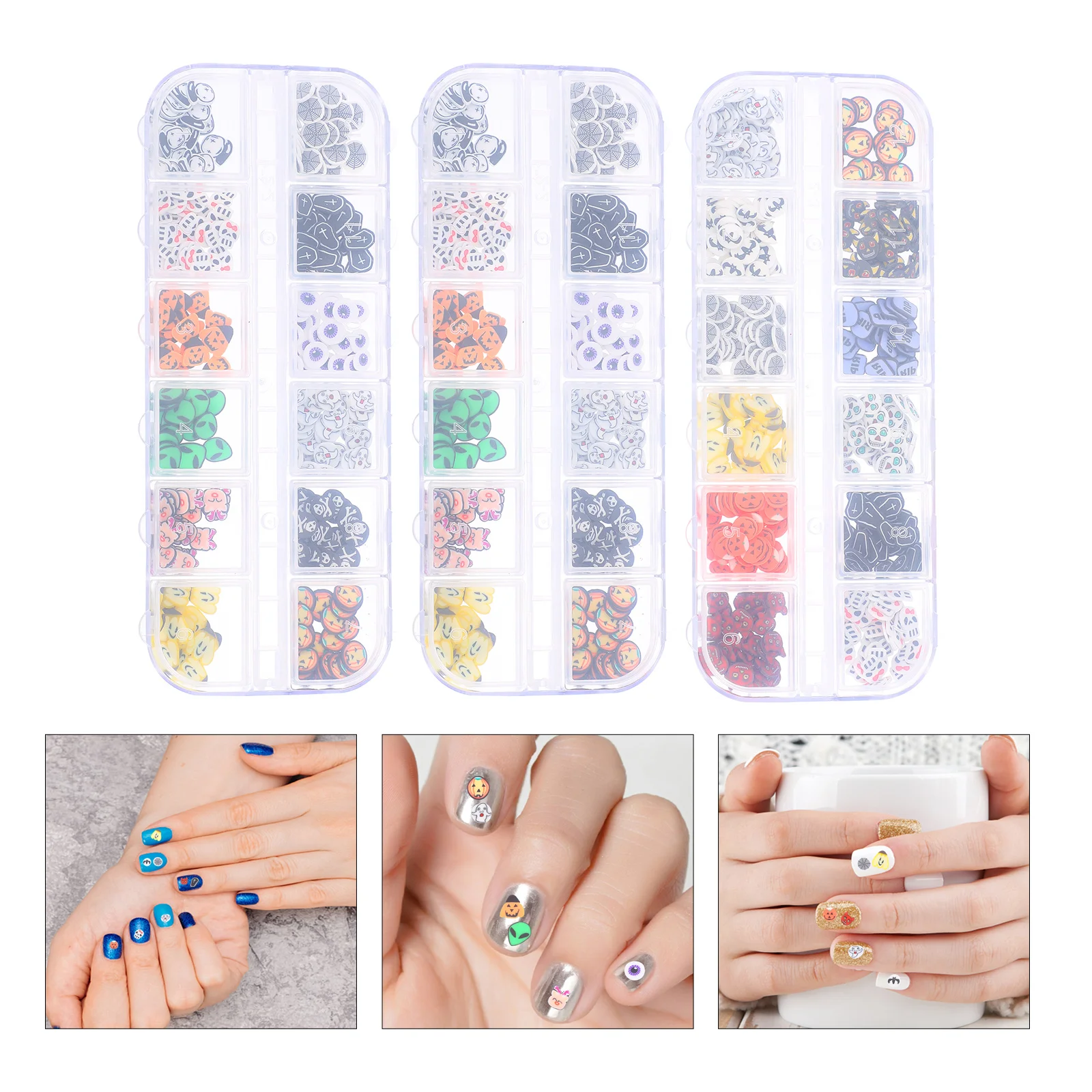 

Хэллоуин блестки для ногтей призрак тыква паутина украшения своими руками для акриловых УФ накладных ногтей маникюрные аксессуары глина