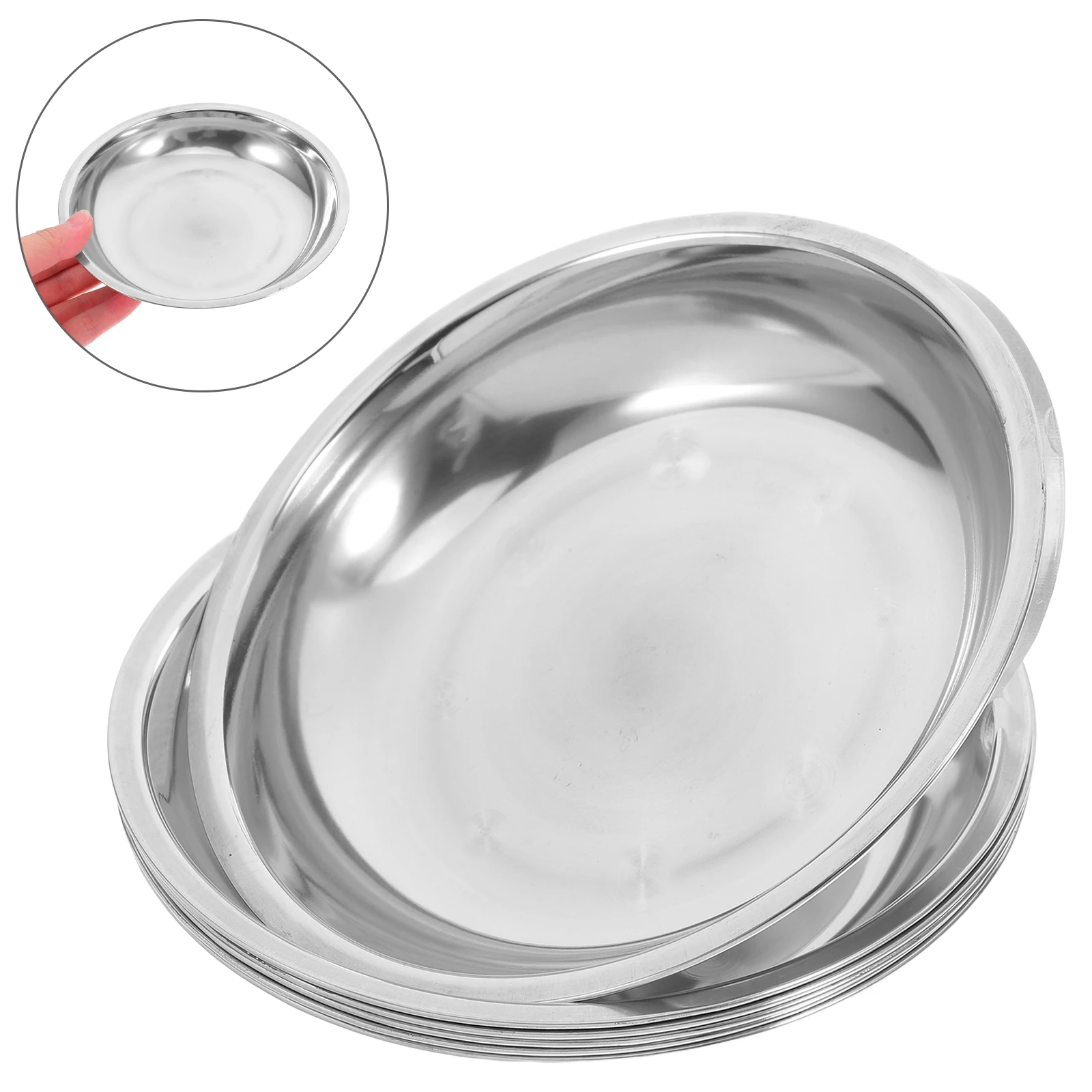 

6Pcs Premium Tray Stainless Steel Deepen Plate for Party Fruit Salad Mixing Bowl Kitchen Food Storage Solution