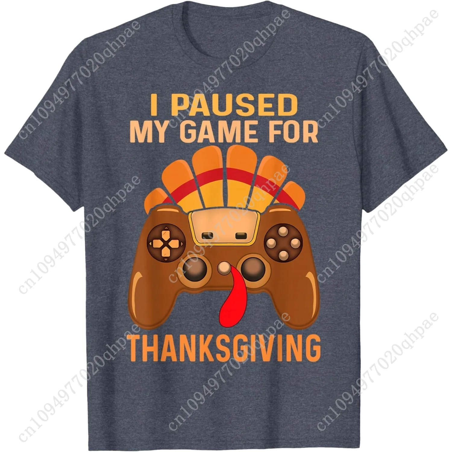 Happy Thanksgiving gaming fall Turkey gamer boys kids men T-Shirt