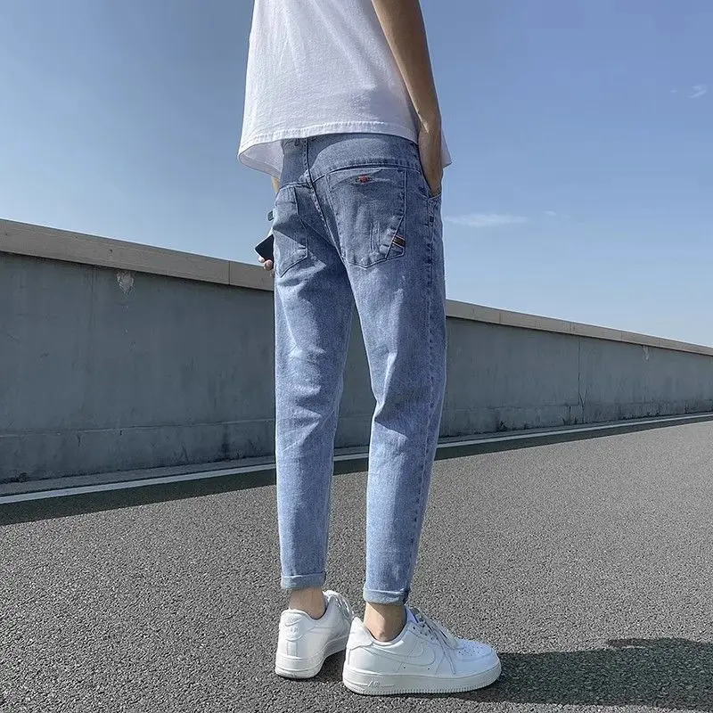 Summer Thin 2025 New Deimn Jeans Men's Slim-fitting Pants Korean Casual Pants Fashion Spring and Summer Jeans Men's Luxury New