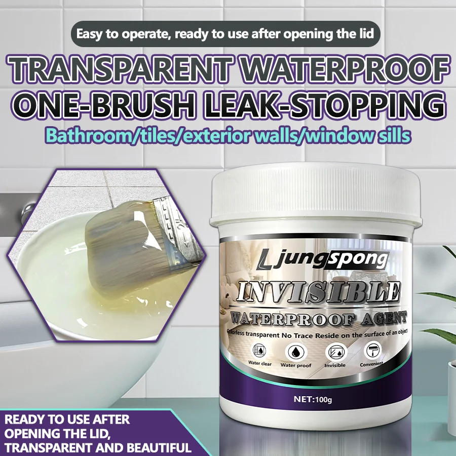 1-4Pcs Invisible Transparent Waterproof Adhesive Leak Stopping Agent for Bathroom Kitchen Tile Wall Window Sill Repair