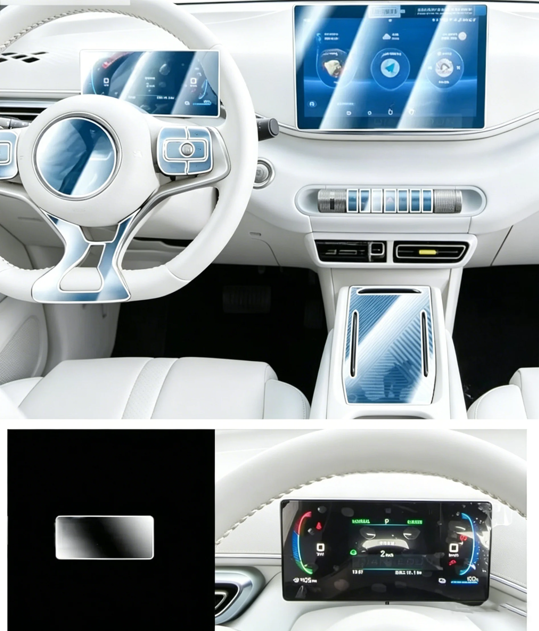 Für BYD Dolphin MINI EV Seagull 2024 TPU Schutzfolie Auto-Innenraum Mittelkonsole TPU Transparente Folie PPF-Folie Kratzfest – Detail 1