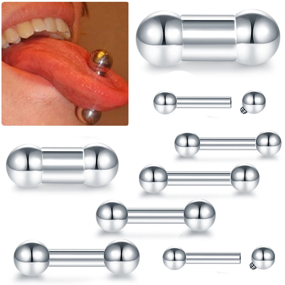 1PC Stainless Steel Straight Barbell Internal Threaded Tongue Ring Nipple Piercing Cartilage Tragus Helix Earring 12G-00G