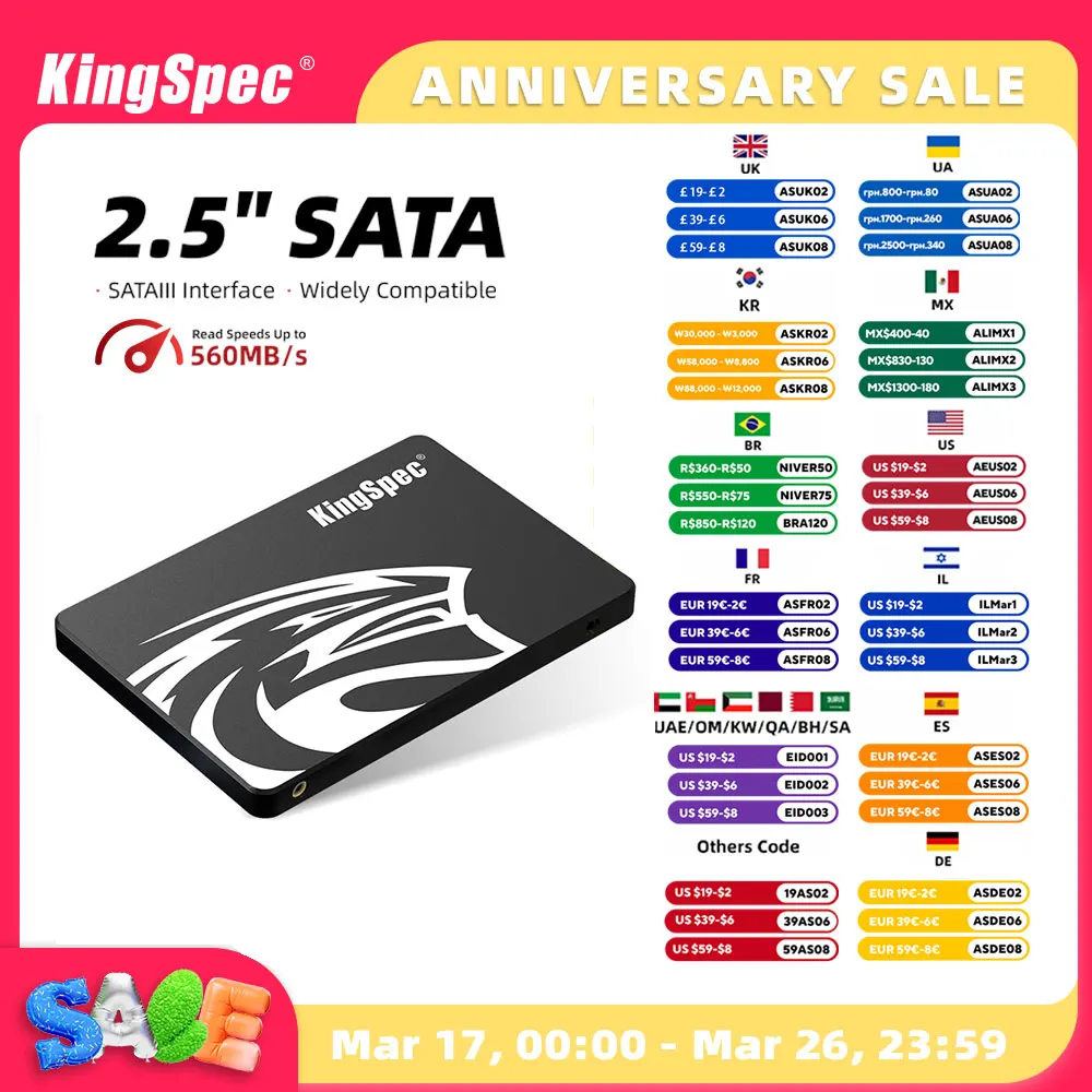 KingSpec SSD 120G 240gb 256GB 512GB 1TB Hdd 2.5 Sataiii  Hard Disk Drive for Computer Laptop Ssd Internal Hard Drive SATA Disk