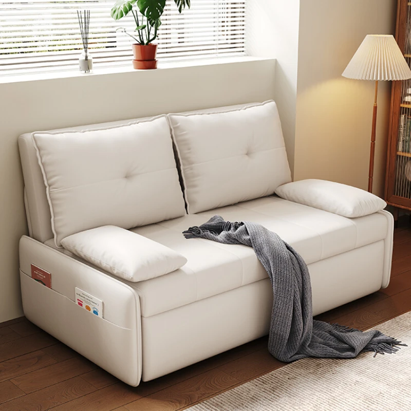 

Sofa bed dual-purpose foldable living room for two people, small unit size of 1.5 meters, multi-functional cat scratch leather