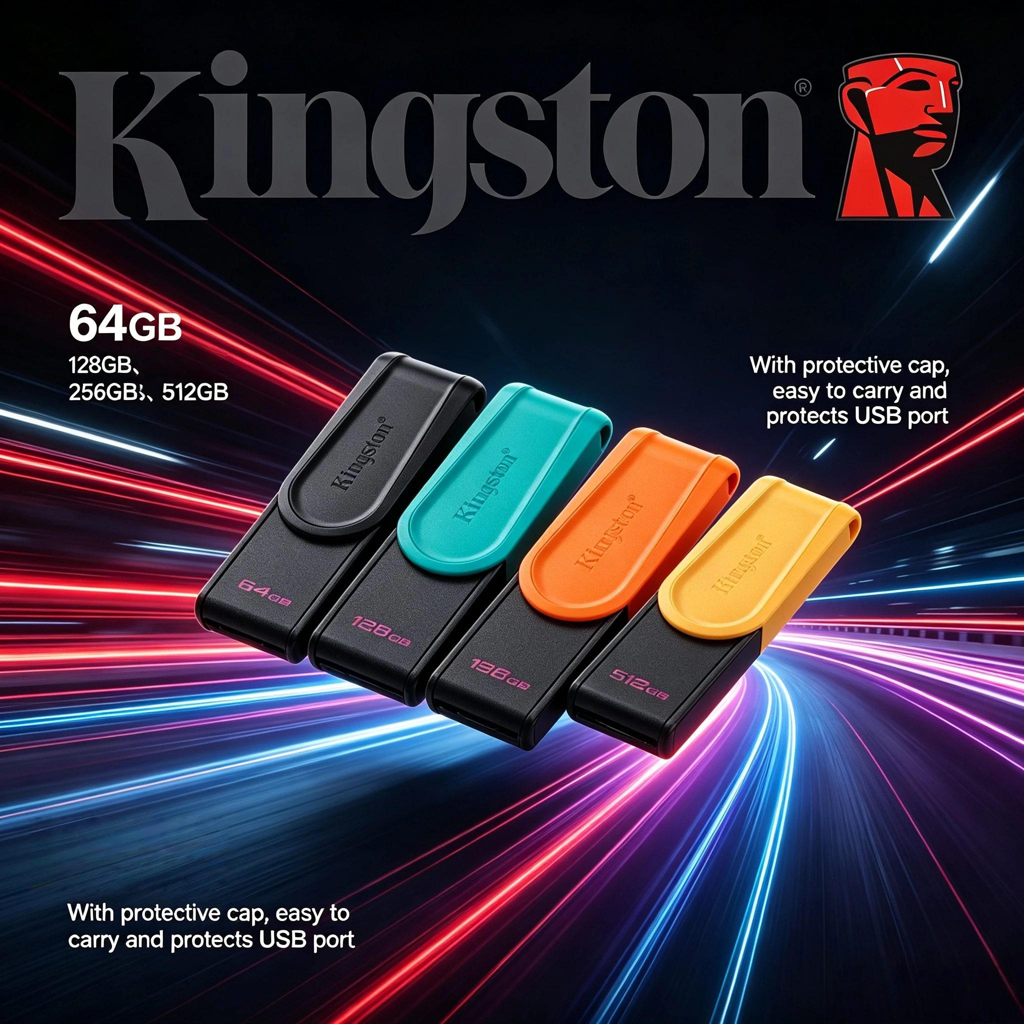 Kingston 256GB 64GB 128GB USB 3.2 Gen 1 Flash Drive Pen Drive Mini Memory Stick Key USB High Speed for PC Laptop Desktop Office