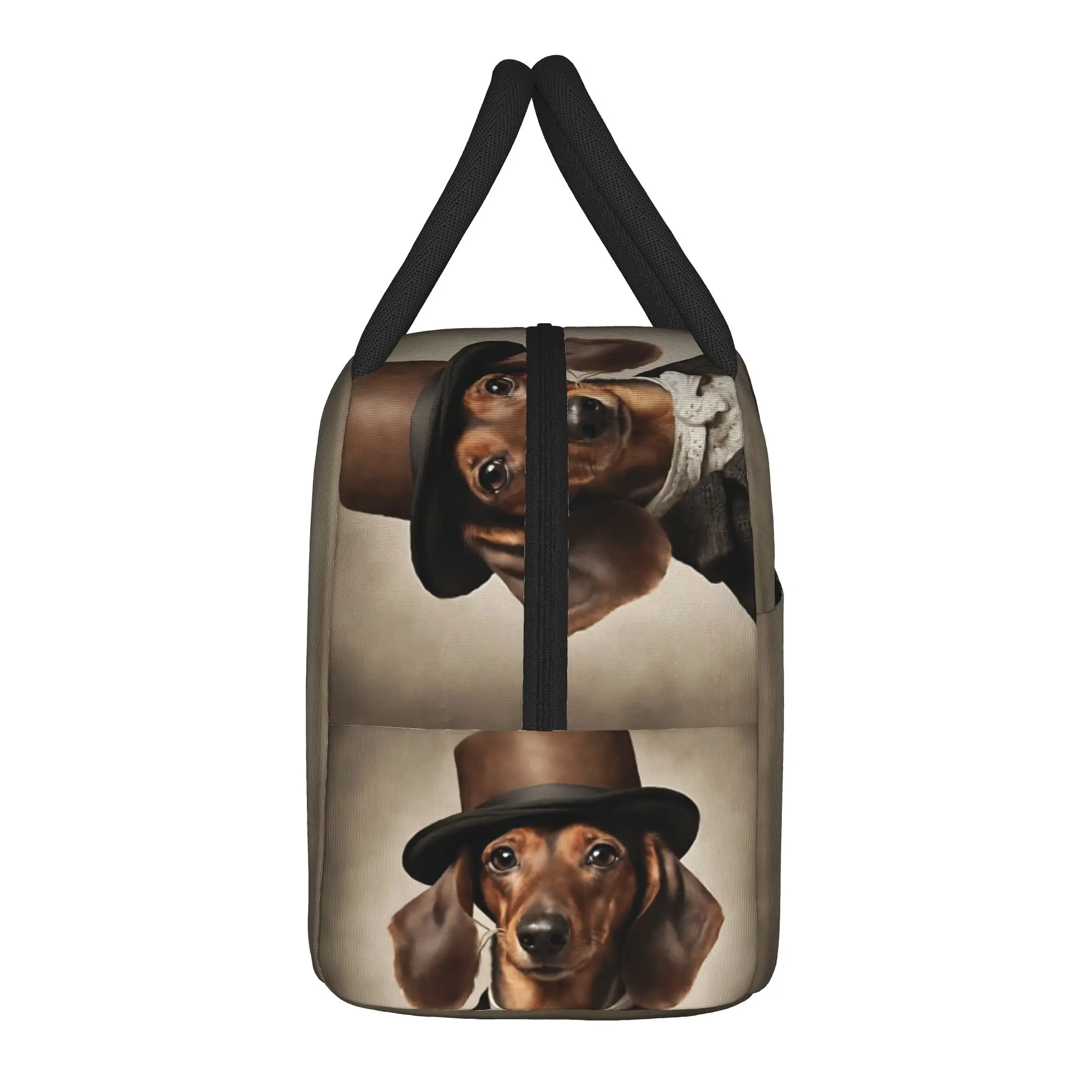 Victorian Dog Portrait Artistic Gift Fashion Dog Lunch Bag For Adult  Lunch Box Cooler Bag Zipper Oxford Thermal Tote Handbags