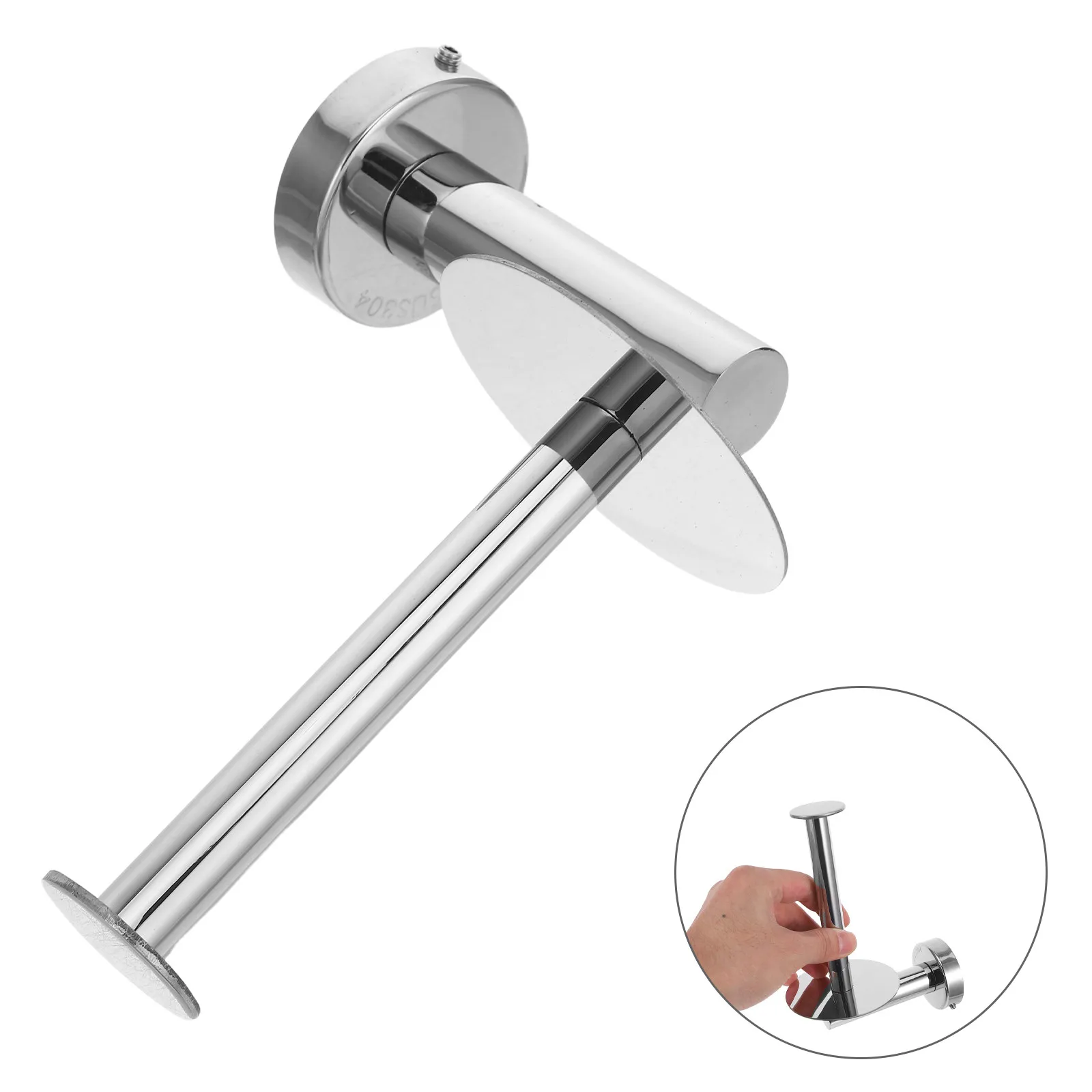 

Silver Solid Stainless Steel Toilet Paper Holder Polished Bathroom Tissue Roll Holder Paper Storage Rack for Home Restaurant
