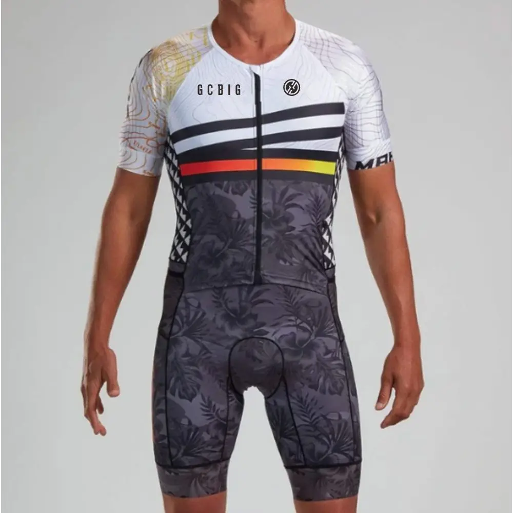 GCBIG-Short Sleeves Triathlon Jersey Suit for Men, Bike Kit, Cycling, Speed Suit, Jumpsuit, Ciclismo, Swimming Skinsuit