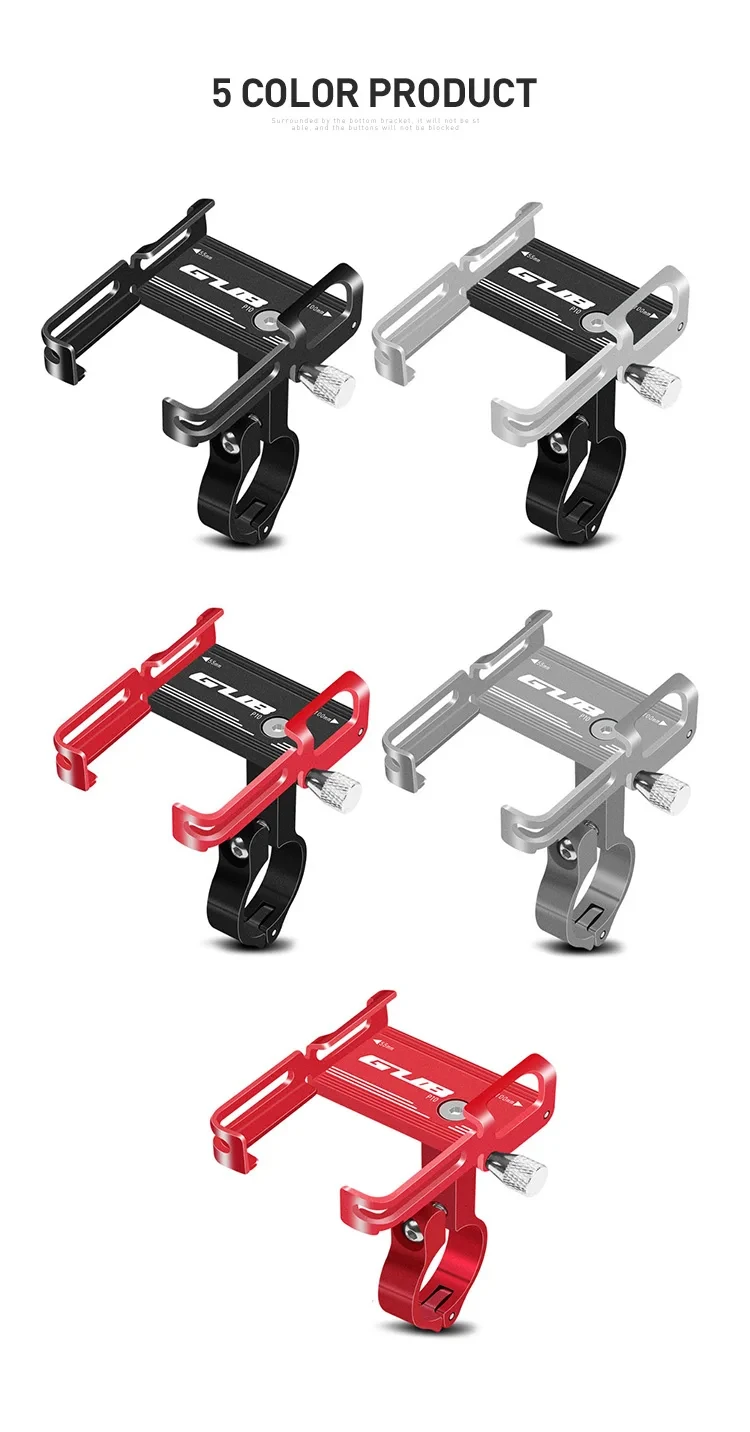 GUB P10 Fahrrad-Telefonhalter, Halterung aus Aluminiumlegierung, Motorrad-Fahrradständer, Halterung, Lenkerclip für 55–100 mm – Detail 3