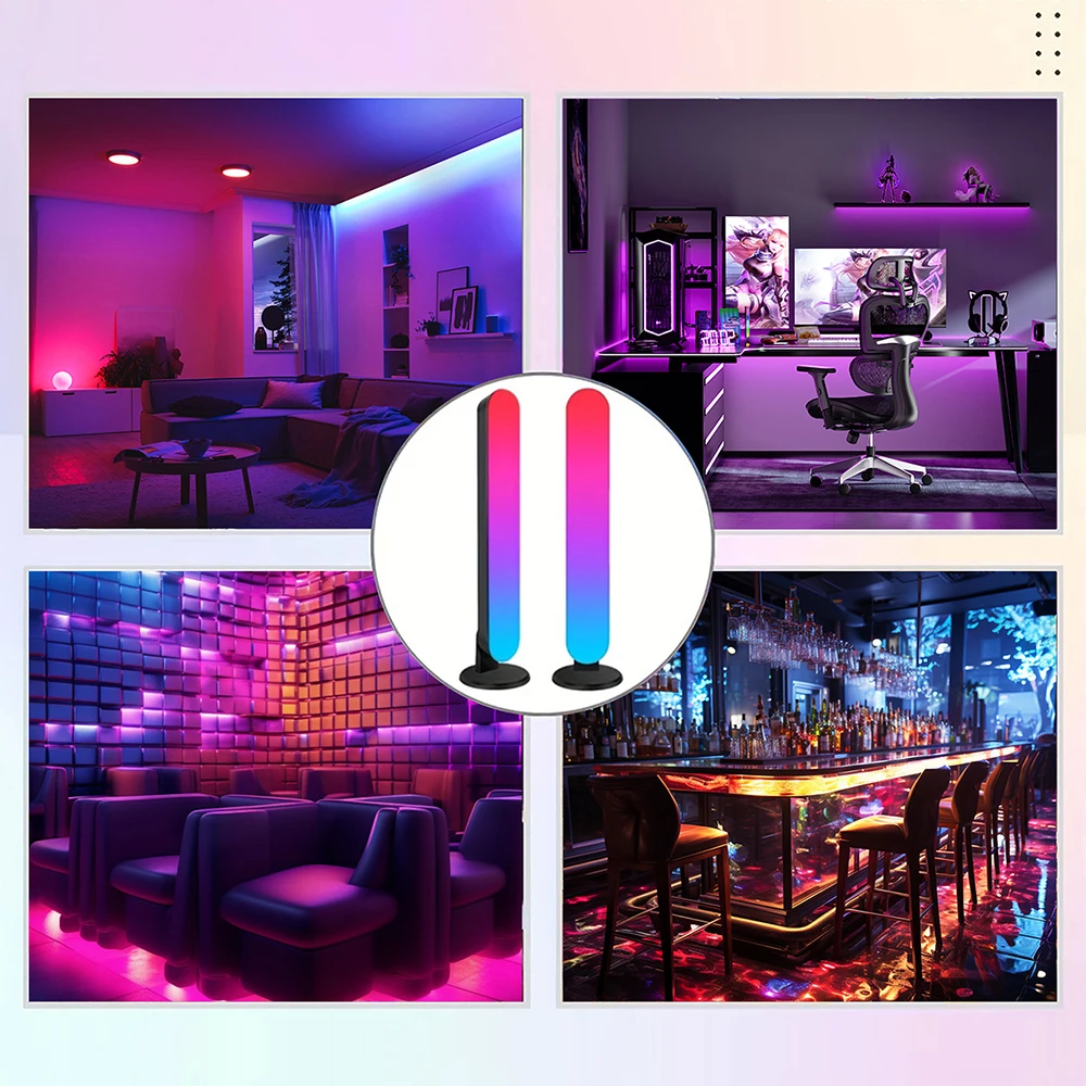 1/2 Packs Smart LED Strip Lights with Remote Control for Room Gaming TV, and Party Decoration - Sync with Music, RGB Desk Lamp 