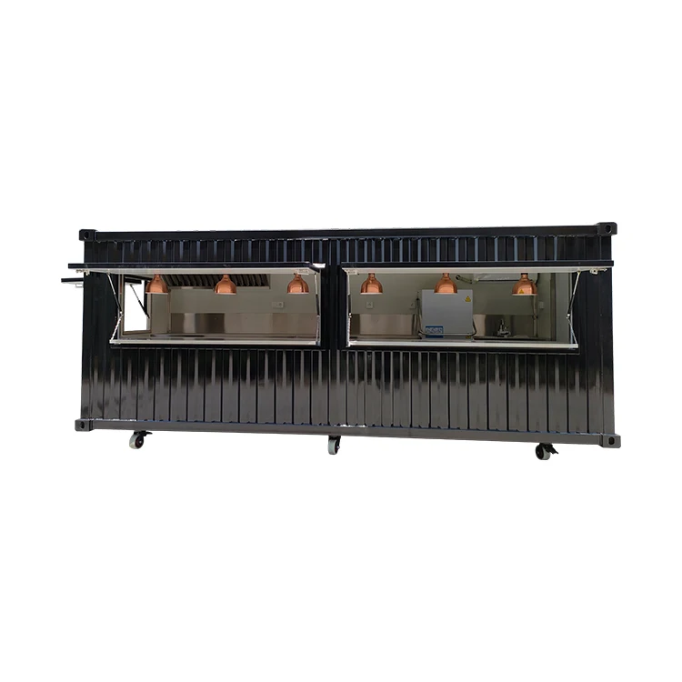 Portable mobile commercial container kitchen full equipment steel material
