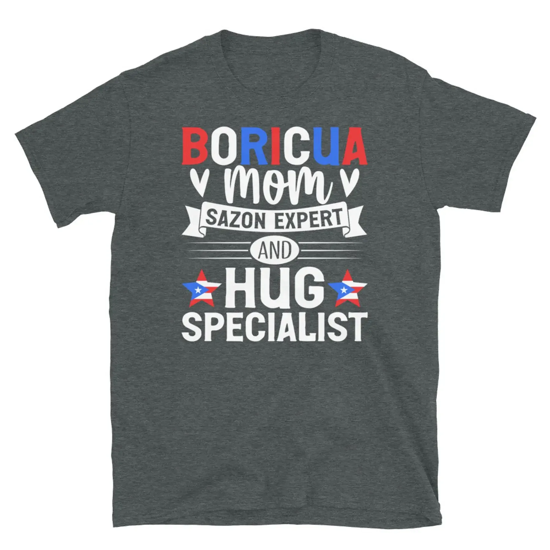 Boricua Mom Sazon Expert and Hug Specialista Camiseta unisex de manga corta