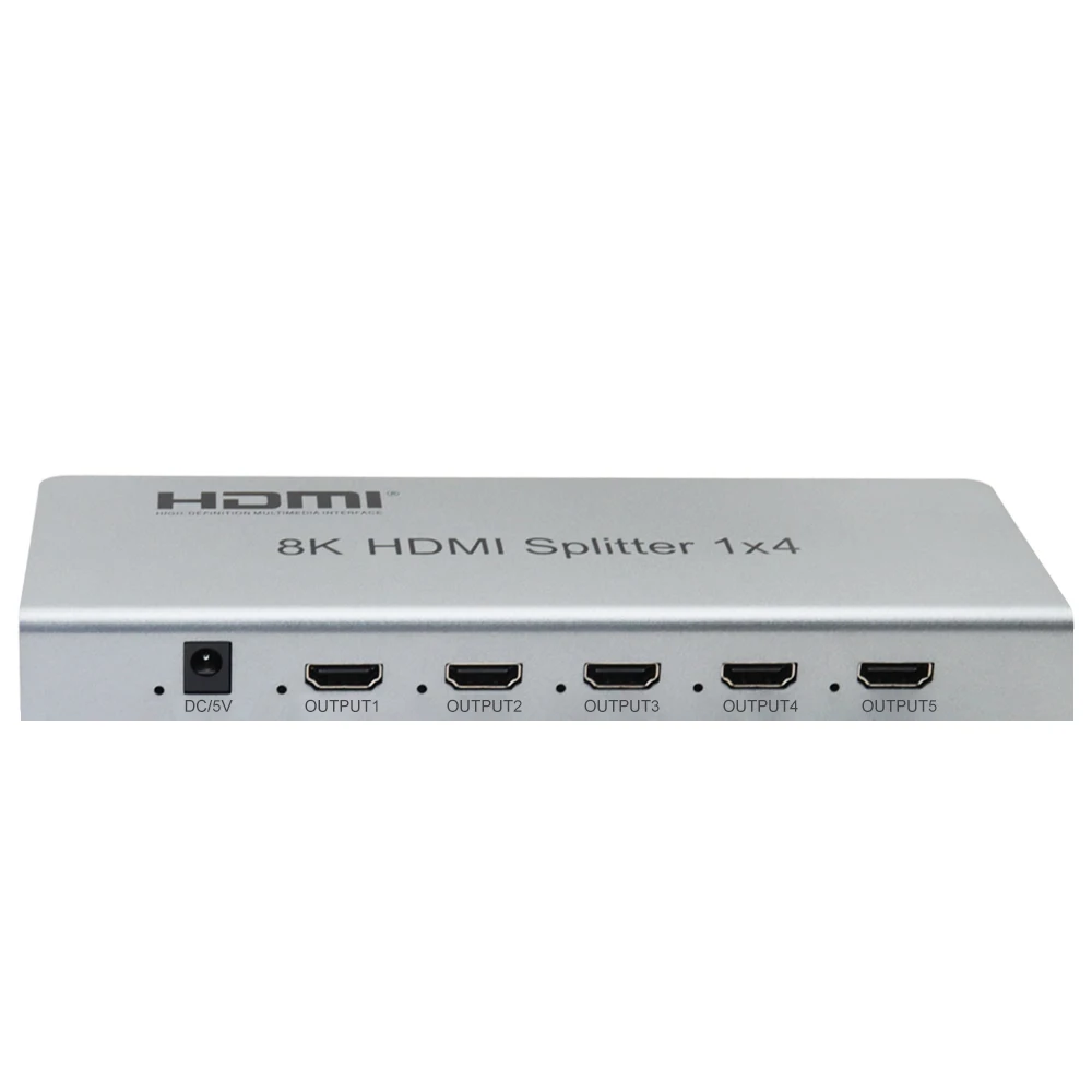 

HDMI 2.1 Ultra HD 1x4 HDMI Splitter 1 Input 4 Output HDMI Splitter 8K@60Hz Support IR EDID 3D HDR