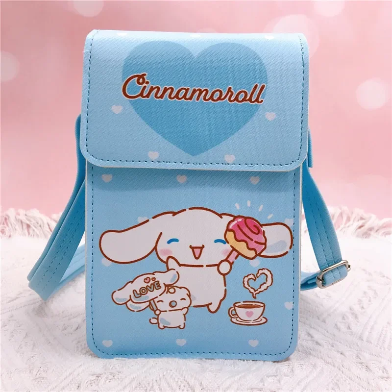 Bolsos de hombro para mujer Sanrio Anime Messenger Bag 12x7,5x17cm Mini monedero niñas almacenamiento portátil bolsa para teléfono móvil Original