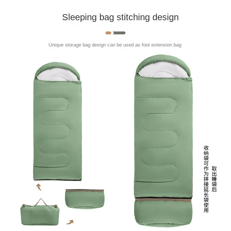 

Spring and Autumn Sleeping Bag Children Extended Camping Home Lunch Break Portable Hotel Dirt can be Spliced Cotton Sleeping Bag