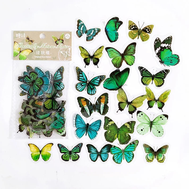 40 teile/paket Bunte Schmetterling Kuchen Dekor Alles Gute Zum Geburtstag Party DIY Ornamente Hochzeit Dekoration Lieferungen Wohnkultur Wand Aufkleber – Detail 12