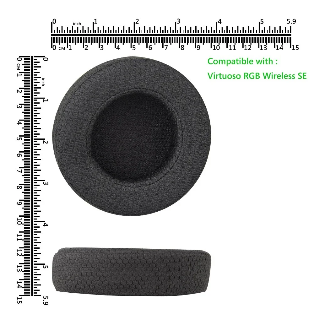 Comfort Mesh Fabric Replacement Ear Pads Cushions Headset Earpads Cups Repair For Corsair Virtuoso RGB Wireless SE XT Headphones