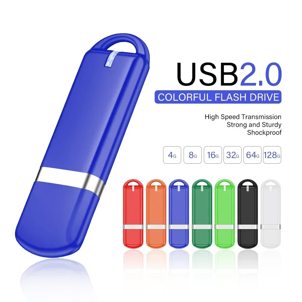 Mini Colorful USB Flash Drive 64GB Plastic Pen Drive 32GB Creative Fashion Business Gift Memory Stick for Transparent Box U Disk