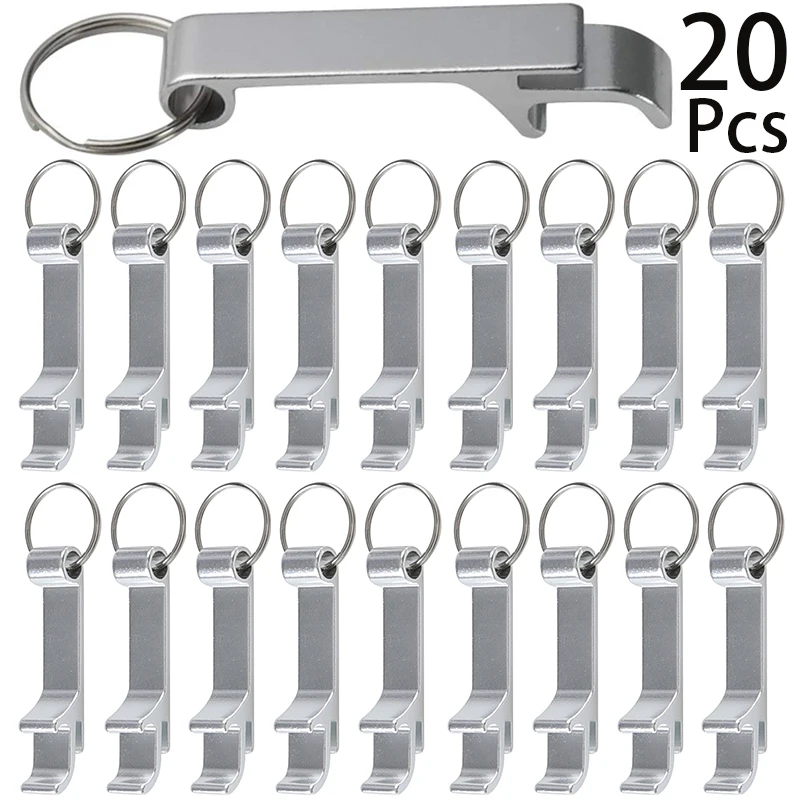 

20Pcs Aluminum Beer Bottle Openers Metal Keychain Bottle Opener Soda Keyring Tool Accessories for Kitchen