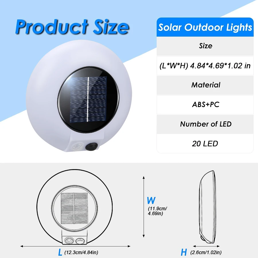 New 20LED Solar Lamp Outdoor Waterproof Human Body Sensor Wall Lamp Garden and Courtyard Decoration Wall Lamp Easy To Install