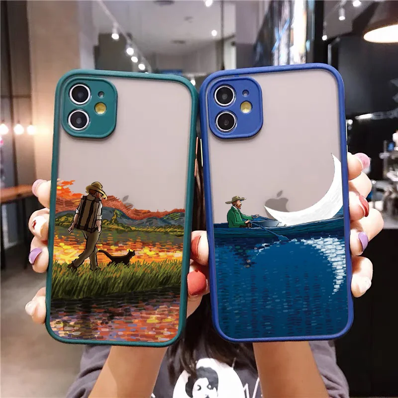 Van Gogh Art Starry Night Oil Painting Phone Case For iPhone 16 15 11 14 12 13 Mini Pro Max XR XS 7 8 Plus SE20 Aesthetics Cover