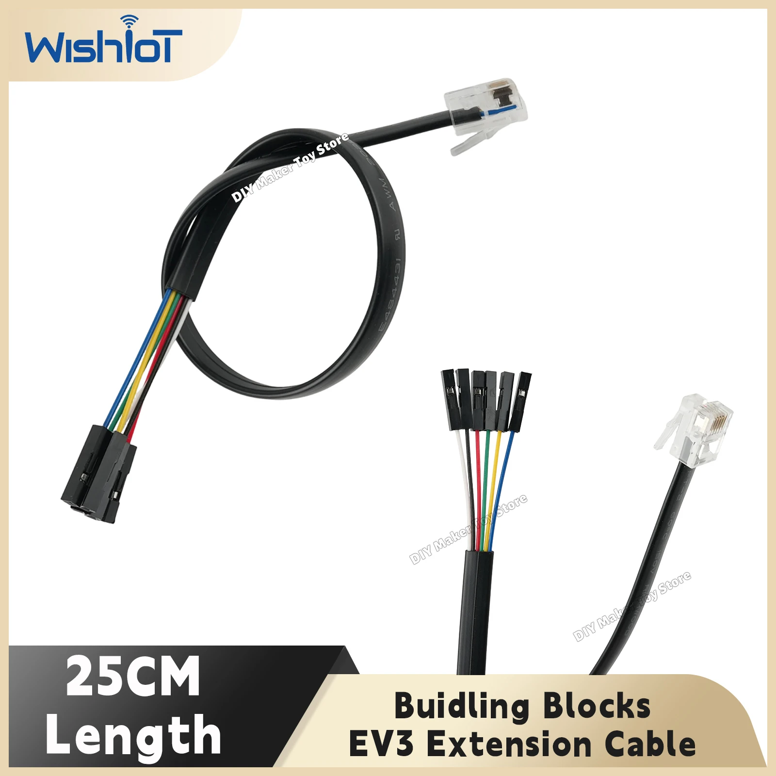 EV3 Extension Line 6p6c Building Blocks Crystal Head to 6P Female DuPont Head Connector Wire for Microbit Robot:Bit ev3/nxt 25cm