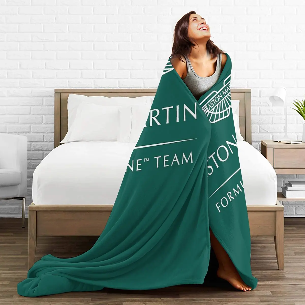 Aston Martin F1 Blanket Soft Warm Flannel Throw Blanket Plush for Bed Living room Picnic Travel Home Couch