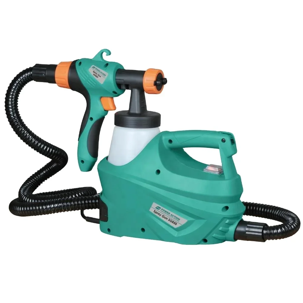 Power Action  850W HVLP Electric Painting Airless Spray Gun Battery Operated with Brushless Motor for Industrial DIY Use