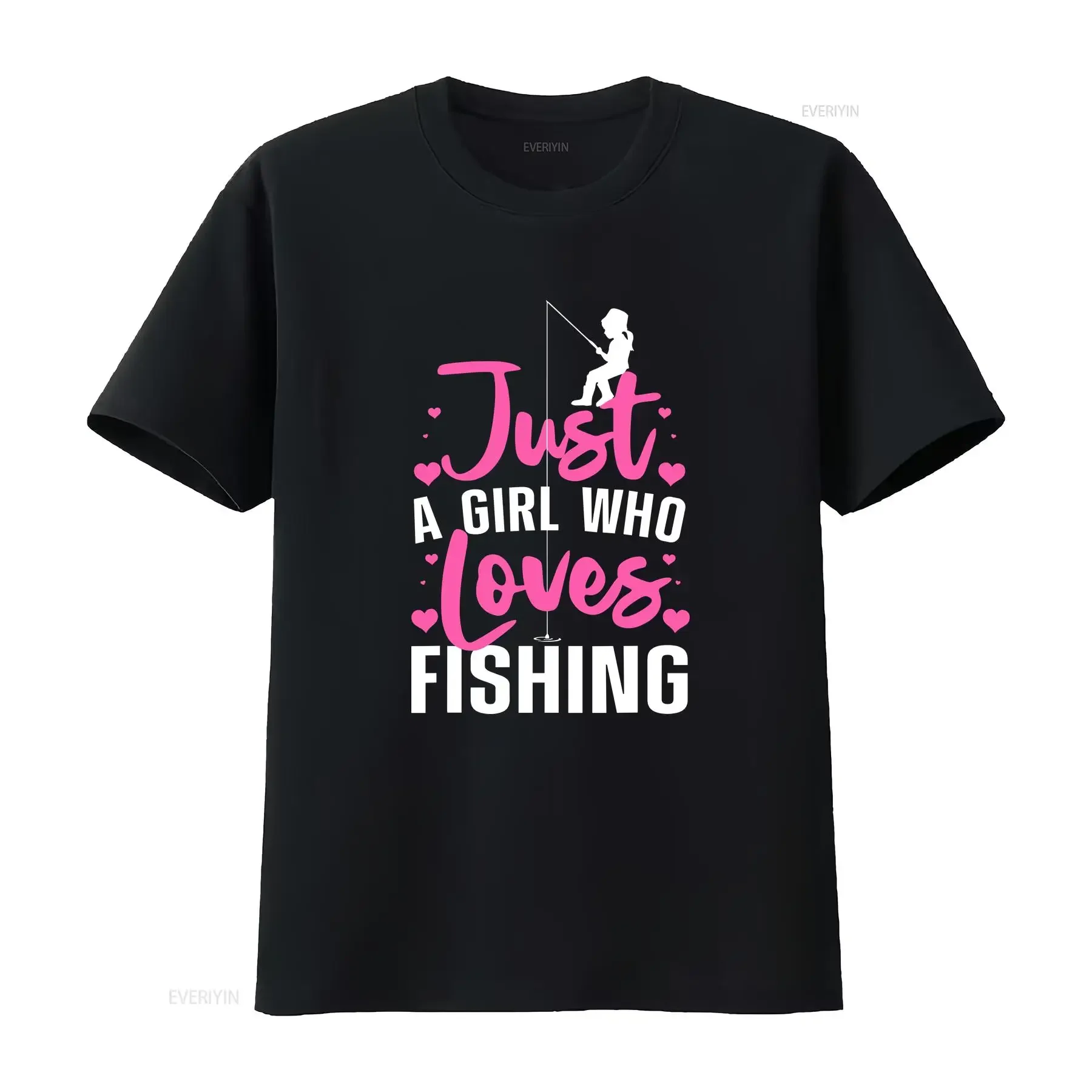 

Cute Fishing For Women Girls Kids Fisher Fisherman Bass Fish T Shirt Black Small vintage Washed streetwear Breathable Unisex