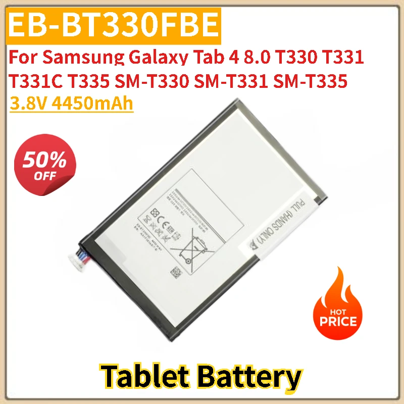 

Tablet Battery EB-BT330FBE 3.8V 4450mAh For Samsung Galaxy Tab 4 8.0 T331 T331C T330 T335 SM-T335 SM-T330 SM-T331 High Quality
