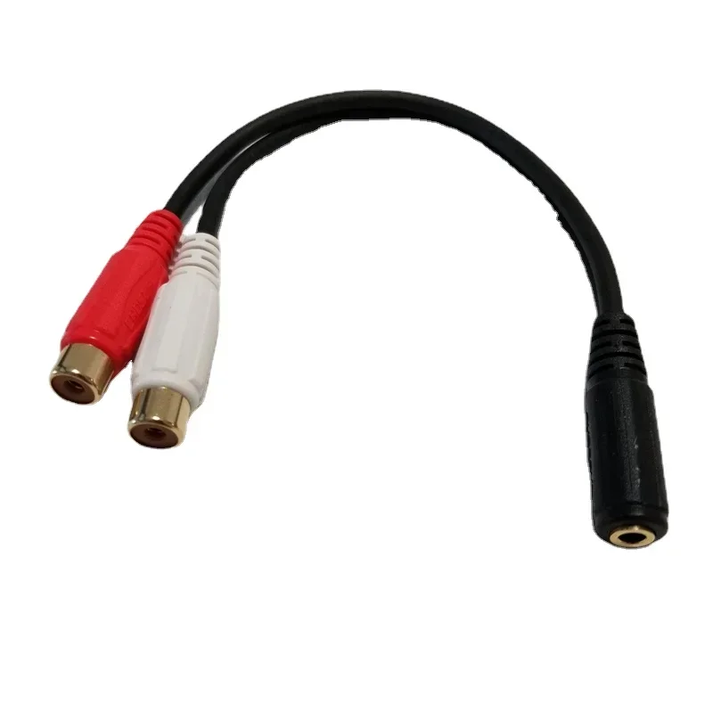 3.5mm Audio Jack Female to 2 RCA  F/F Aux Adapter Converter Short Splitter Cable