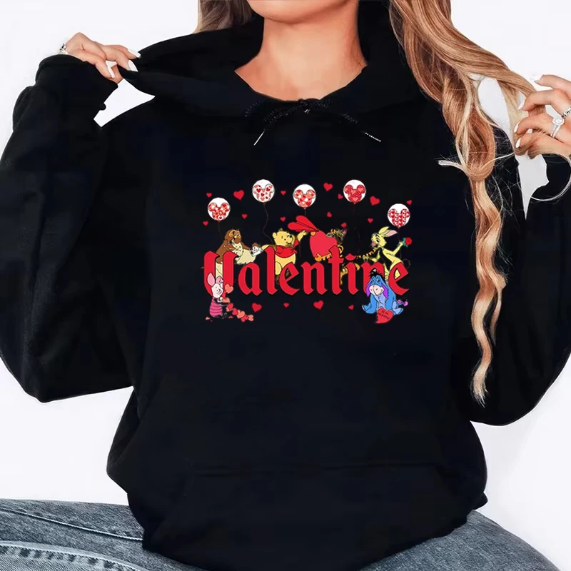 Disney Winnie The Pooh Printed Comfortable Hoodie Ladies Casual Sports Ladies Loose Top Personalized Sweatshirt